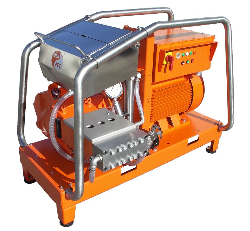 واترجت الکتریکی برقی 2500 بار جهت رسوب زدایی و شستشوی صنعتی مدل CE-150 ساخت دن جت دانمارک