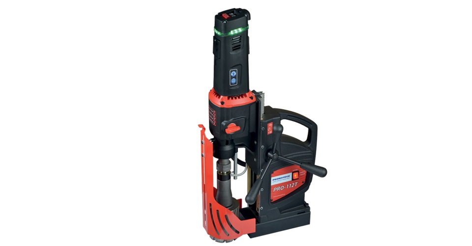 دریل مگنت (مغناطیسی) صنعتی جهت قلاویز زنی و گرد بری فلزات مدل PRO-112T ساخت پروموتک لهستان